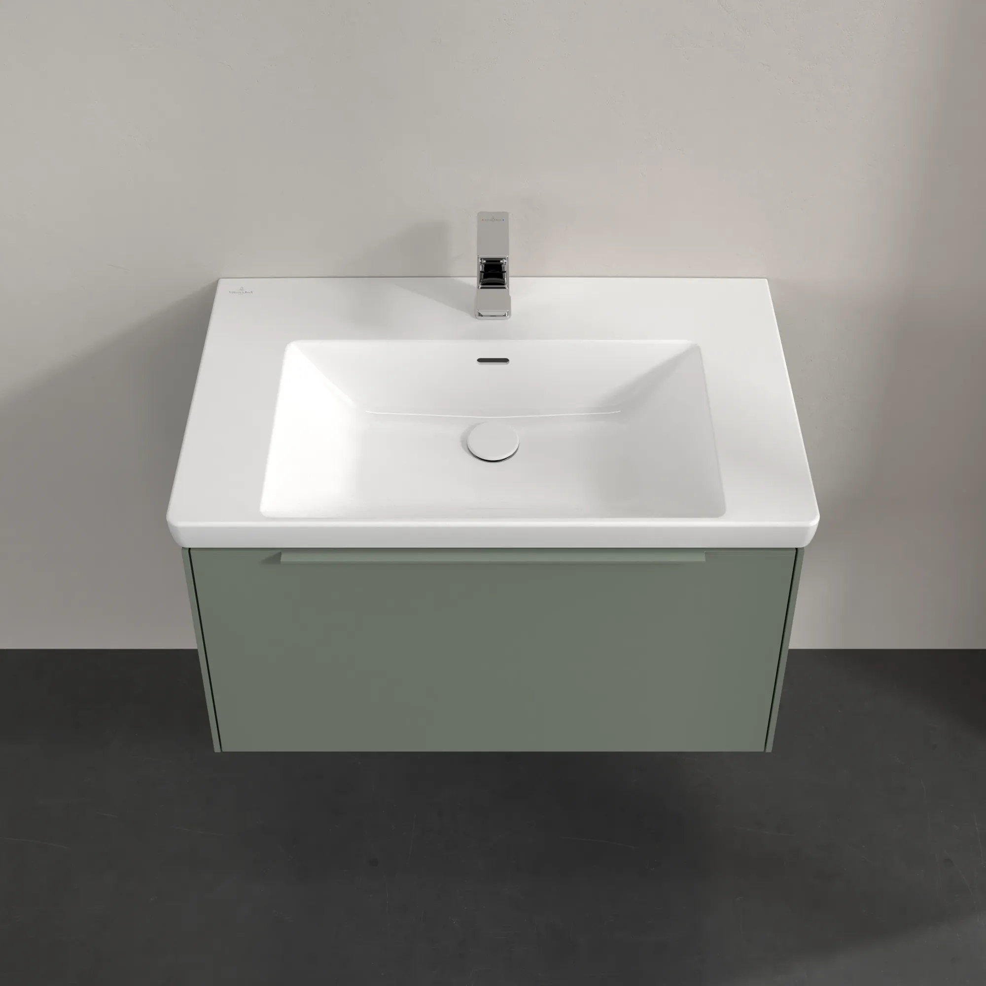 Villeroy & Boch Waschtischunterschrank „Subway 3.0“ für Schrankwaschtisch 772 × 429 × 478 mm Soft Green, für Becken mittig Villeroy & Boch Waschtischunterschrank „Subway 3.0“ für Schrankwaschtisch 772 × 429 × 478 mm Soft Green, für Becken mittig