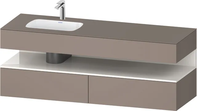Einbauwaschtisch mit Konsolenwaschtischunterbau „Qatego“ 160 × 50 × 60 cm, mit Beleuchtung Einbauwaschtisch mit Konsolenwaschtischunterbau „Qatego“ 160 × 50 × 60 cm, mit Beleuchtung