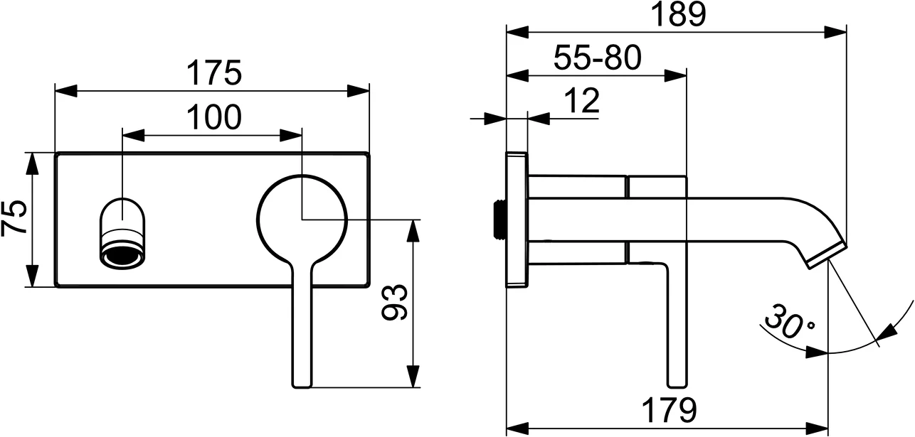 HansaVANTIS Style Waschtischarmatur EHM FM-Set f. WT-Batt. HansaVANTIS Style 5480 Rosette eckig 179 mm Stahl gebürstet