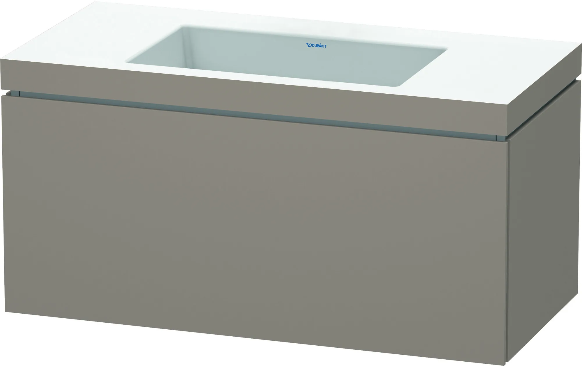 Duravit Möbelset c-shaped Set wandhängend wandhängend „L-Cube“ 100 × 50 × 48 cm Basalt Matt