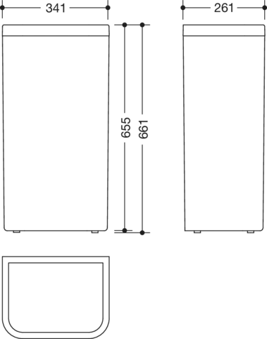 HEWI Papierabfallbehälter „Serie 477“ 34,1 × 65,5 × 26,1 cm in Felsgrau HEWI Papierabfallbehälter „Serie 477“ 34,1 × 65,5 × 26,1 cm in Felsgrau