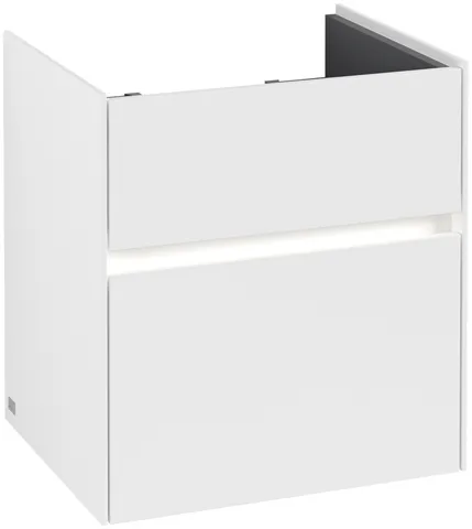 Villeroy & Boch Waschtischunterschrank „Collaro“ 510 × 546 × 414 mm Weiß Matt, für Becken mittig, mit Beleuchtung