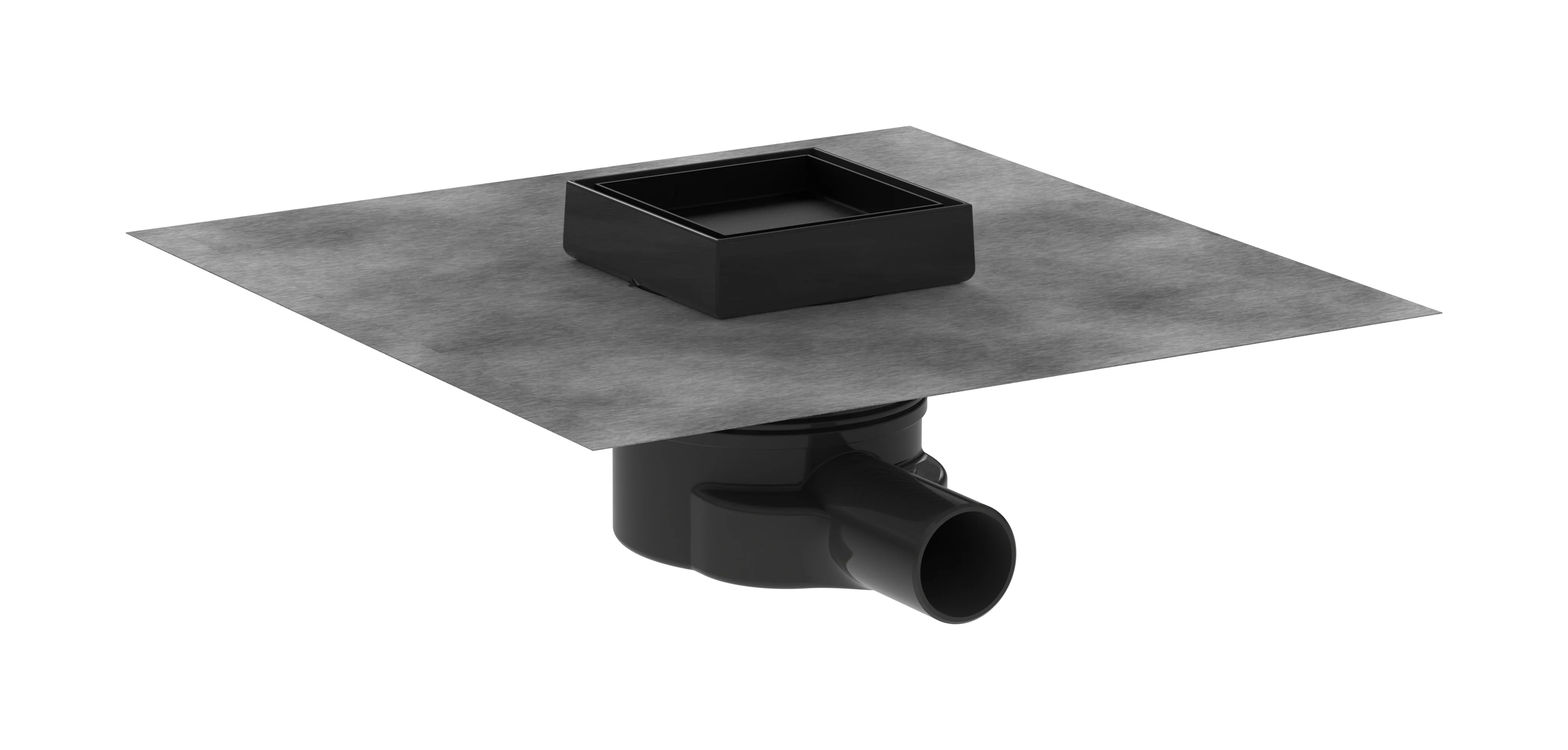 Hansgrohe RainDrain Point Komplettset Punktablauf 100x100 mm rückseitig befliesbar, Mattschwarz