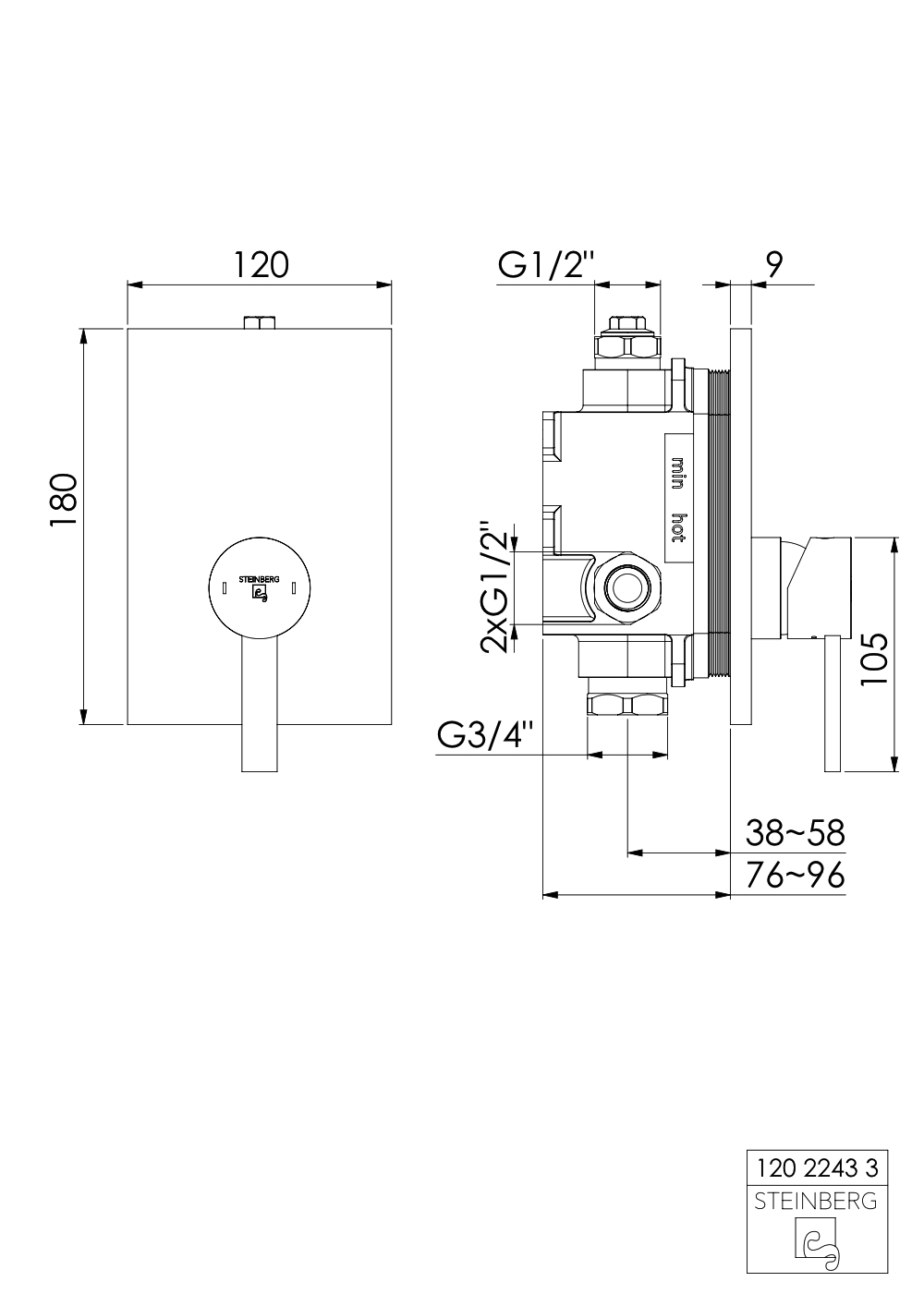 Serie 120 Fertigmontageset für Wanne/Brause-Einhebelmischbatterie Serie 120 Fertigmontageset für Wanne/Brause-Einhebelmischbatterie
