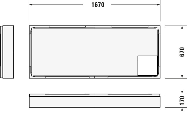 Duravit rechteck Duschwanne „D-Code“ 170 × 70 cm 