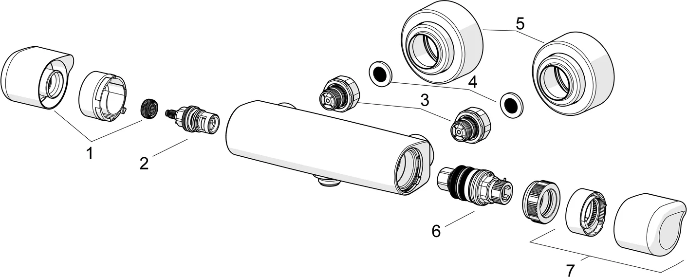 HansaCARE Duscharmatur, Wandmontage, Thermostat, Chrom HansaCARE Duscharmatur, Wandmontage, Thermostat, Chrom