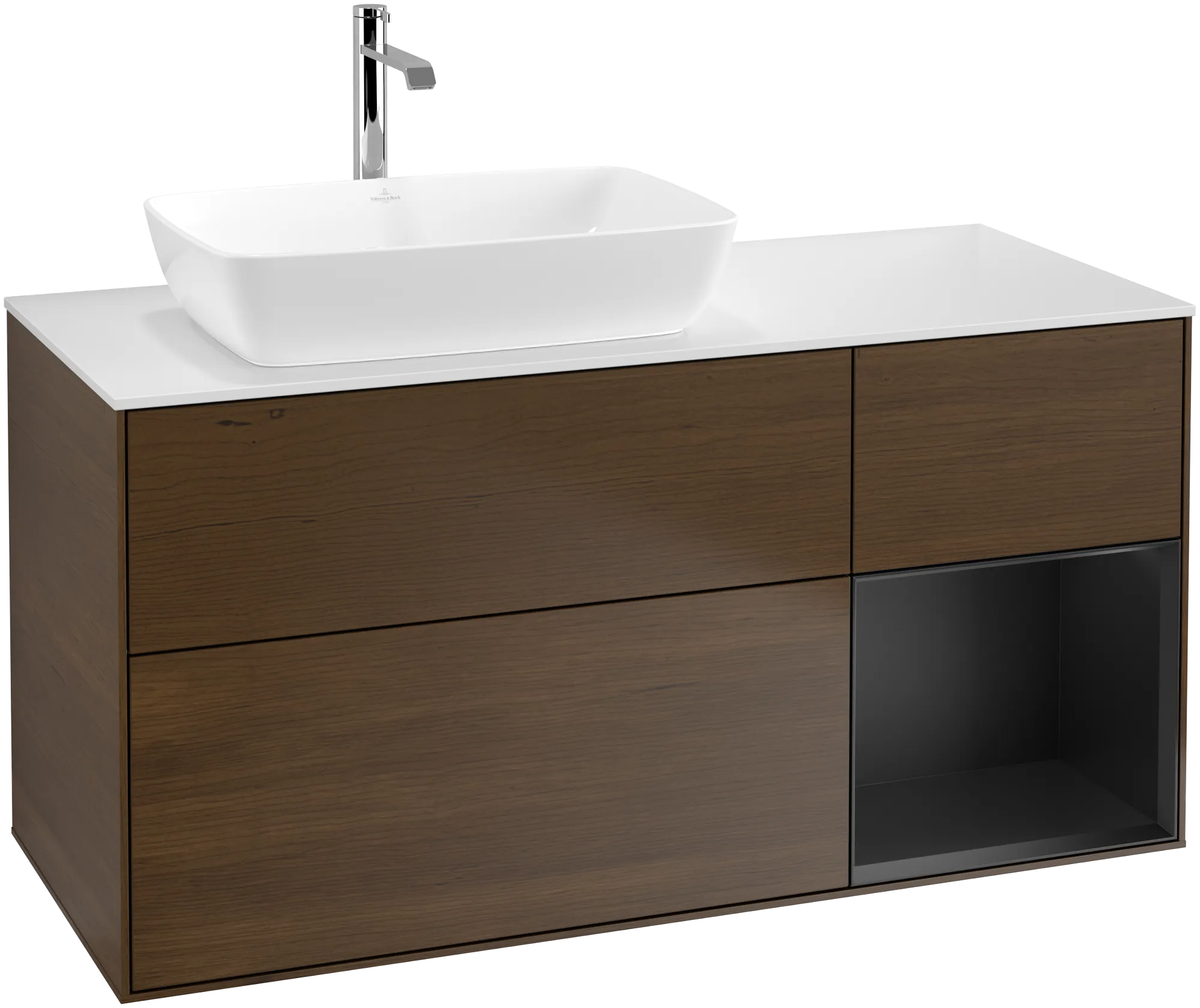 Villeroy & Boch Waschbeckenunterschrank Finion F81, 1200x603x501mm, mit Beleuchtung, links