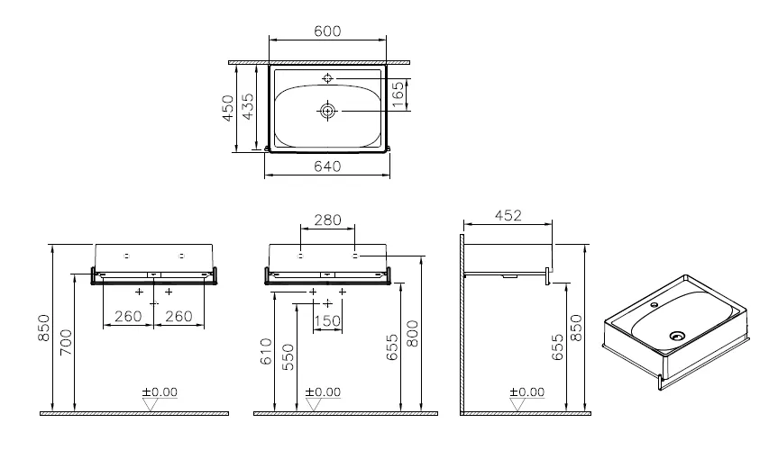 Equal Set Waschtisch 64 cm mit Handtuchhalter Weiß Hochglanz mit Oberflächenveredelung Clean