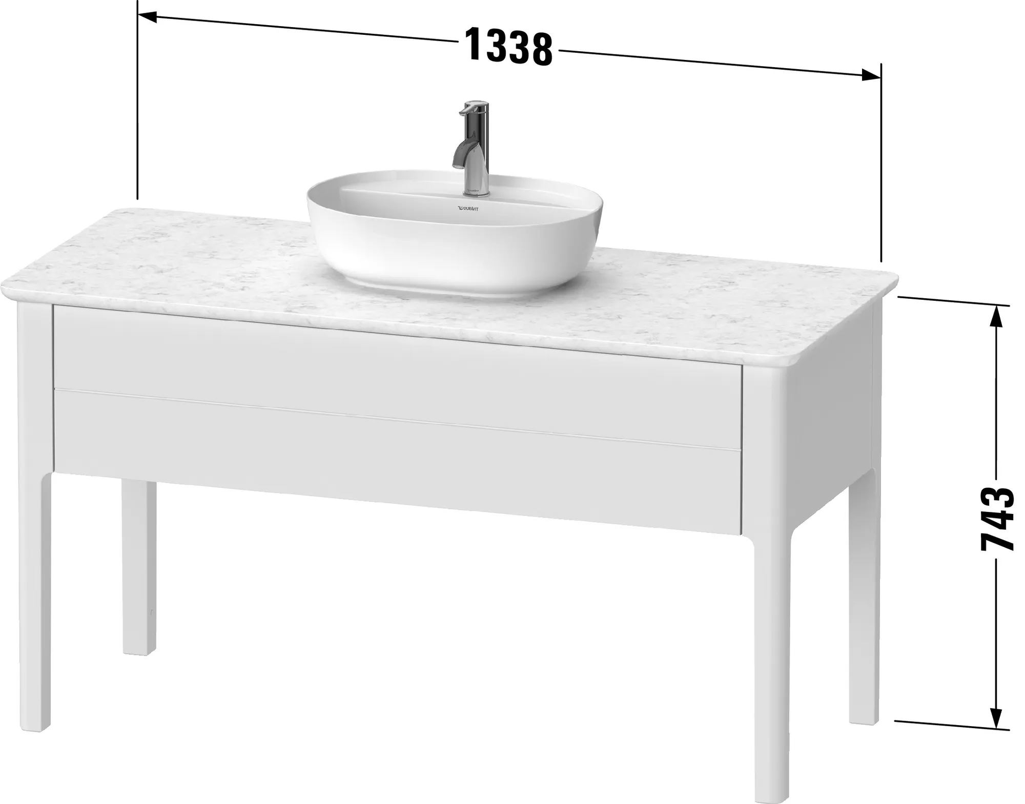Duravit Waschtischunterschrank bodenstehend „Luv“ 133,8 × 74,3 × 57 cm Duravit Waschtischunterschrank bodenstehend „Luv“ 133,8 × 74,3 × 57 cm