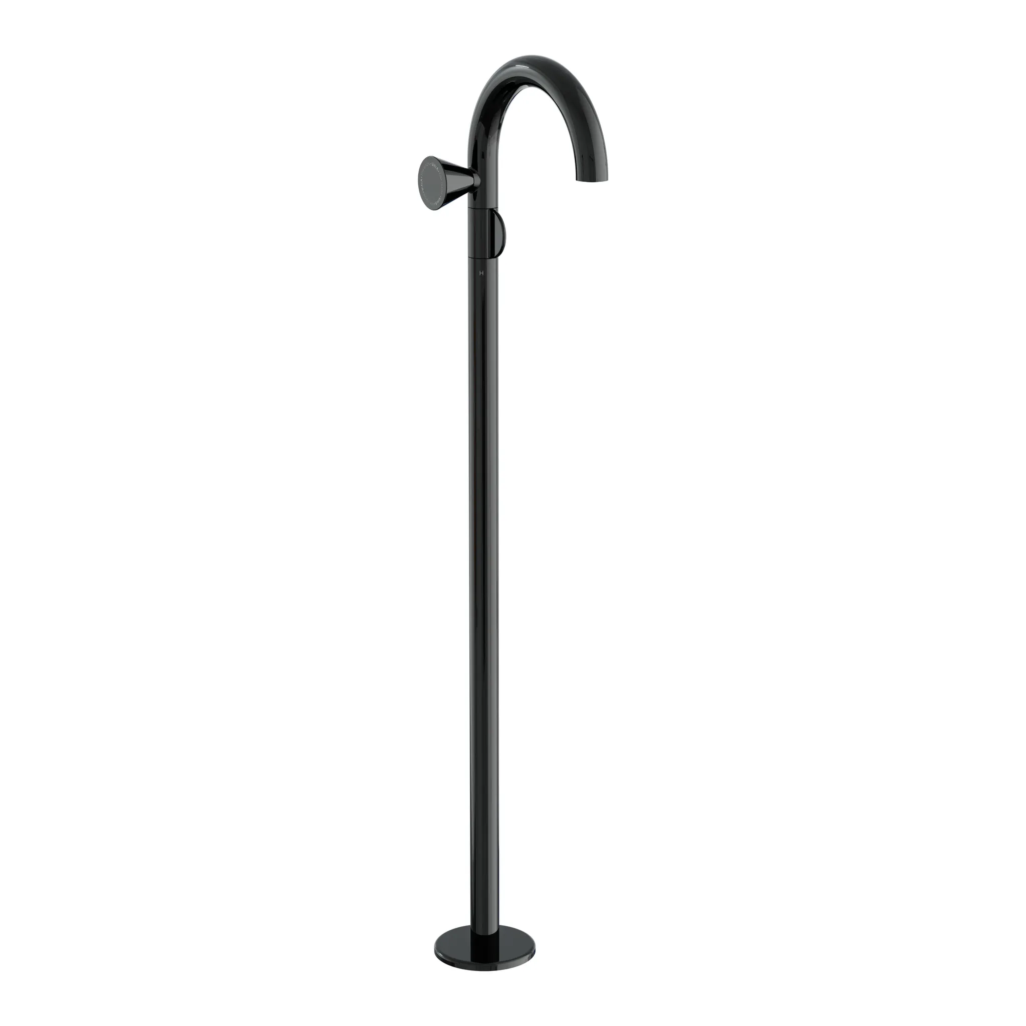 Liquid Einhebel-Waschtischmischer Bodenmontage Griff links H: 115 cm Schwarz Hochglanz