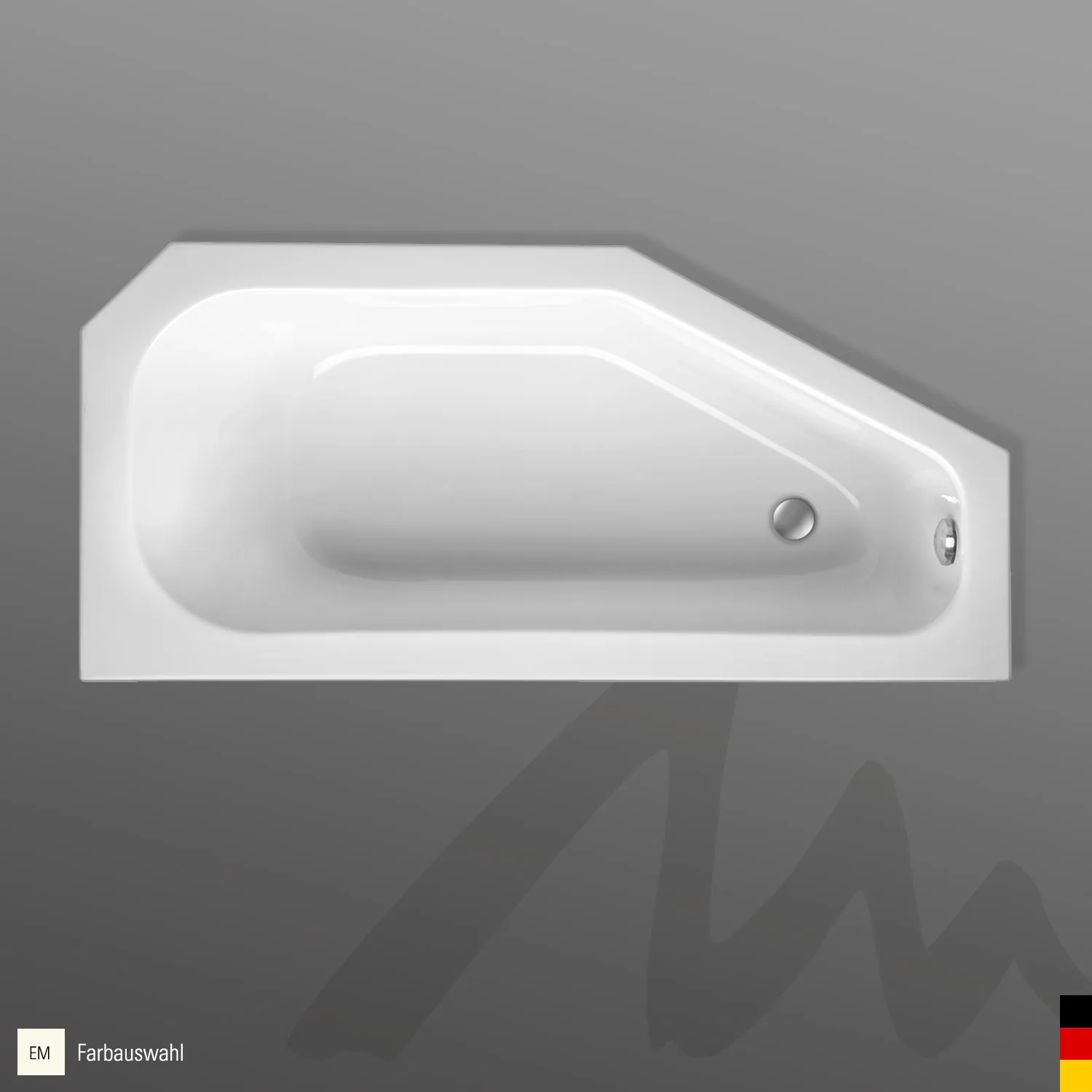 Mauersberger Acryl-Badewanne bursea 160/75 links, 1600x750x465, Farbgruppe: 3