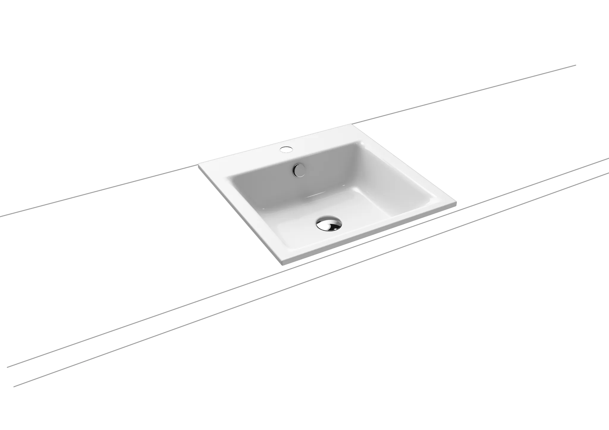 KALDEWEI PURO EINBAUWASCHTISCH, Mod.3150, 460x460mm, cool grey 70, Perl-Effekt, Antidröhn, 1-er Hahnlochbohrung, Überlauf, Sichtteile schwarz matt 100 KALDEWEI PURO EINBAUWASCHTISCH, Mod.3150, 460x460mm, cool grey 70, Perl-Effekt, Antidröhn, 1-er Hahnlochbohrung, Überlauf, Sichtteile schwarz matt 100