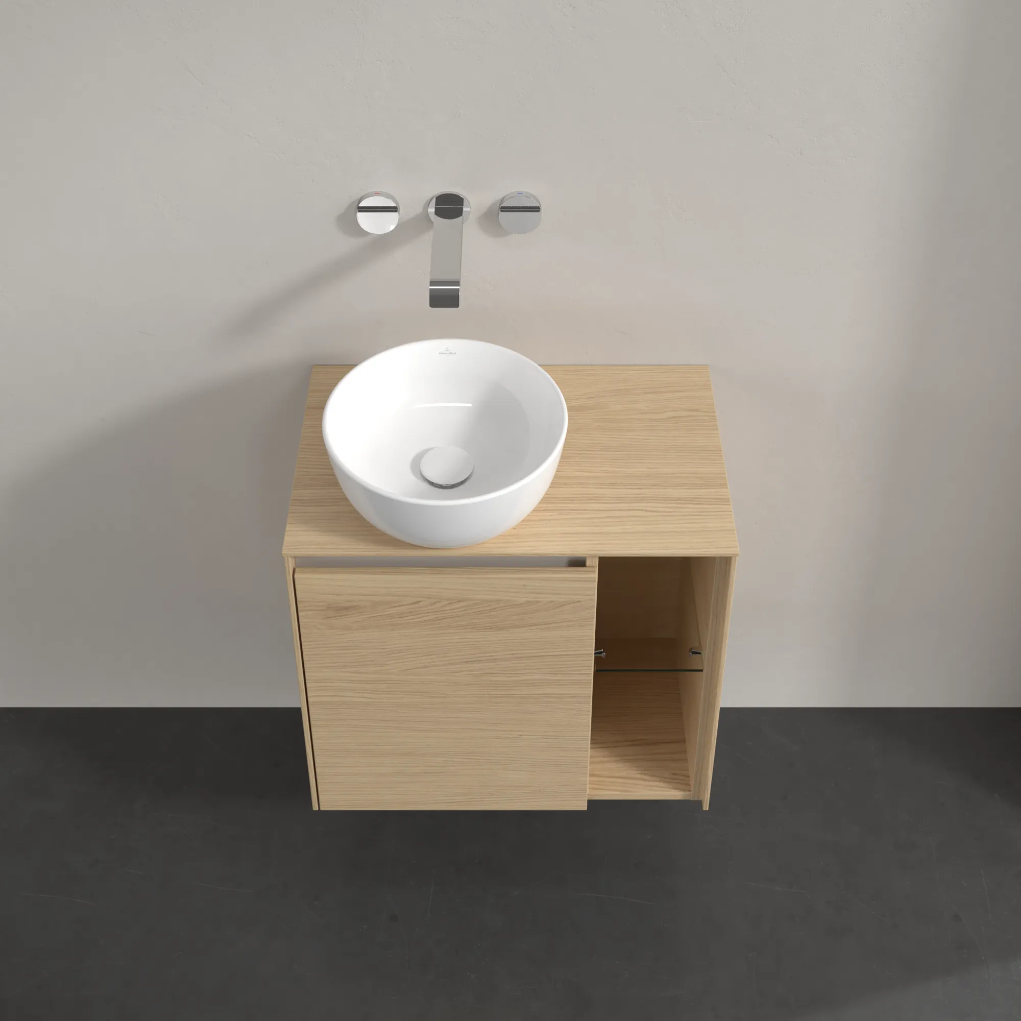 Villeroy & Boch Waschtischunterschrank „Collaro“ 600 × 548 × 380 mm Nordic Oak, für Becken links, Anschlag links, ohne Beleuchtung Villeroy & Boch Waschtischunterschrank „Collaro“ 600 × 548 × 380 mm Nordic Oak, für Becken links, Anschlag links, ohne Beleuchtung