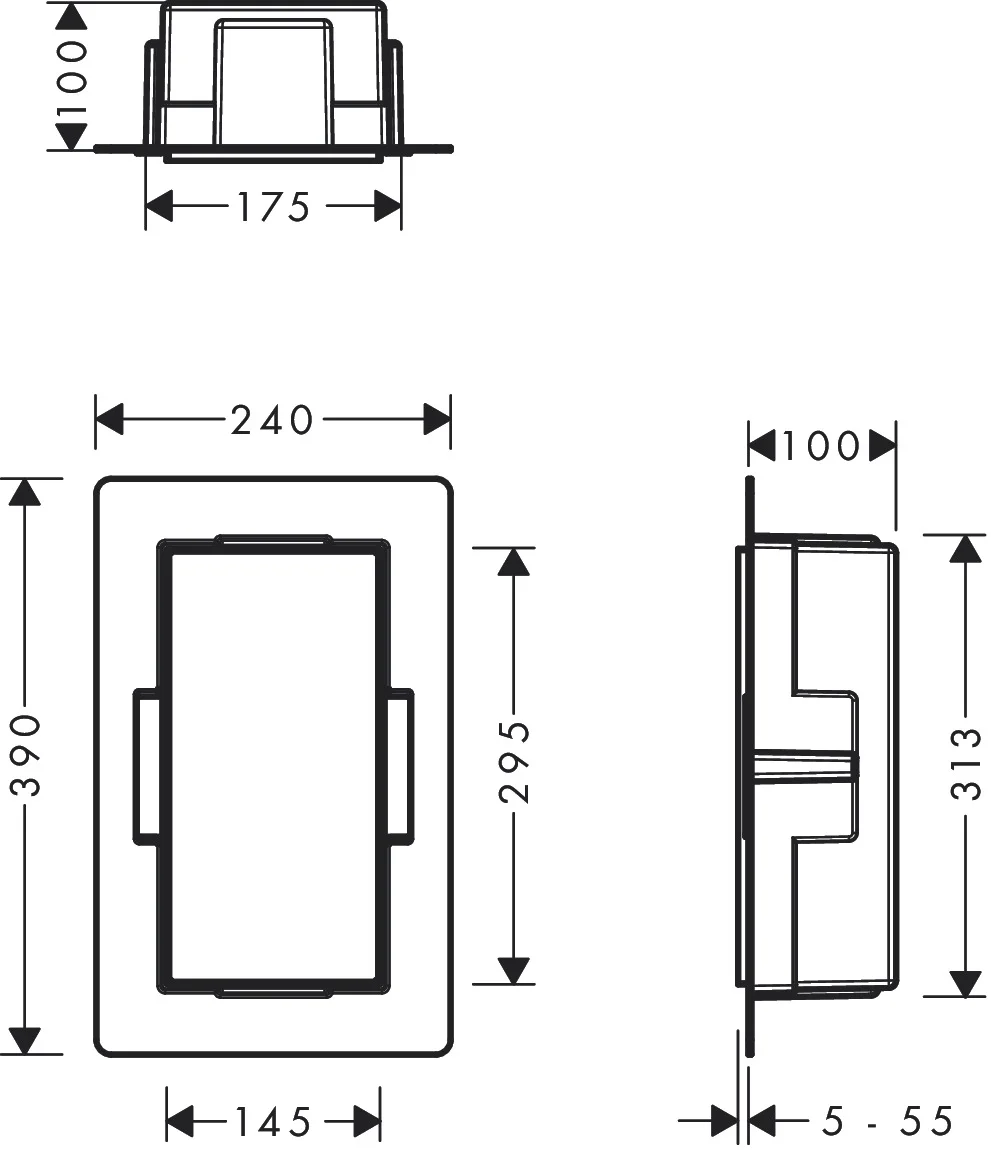 Hansgrohe XtraStoris Minimalistic Wandnische rahmenlos 300x150x100 mm Edelstahl V2A