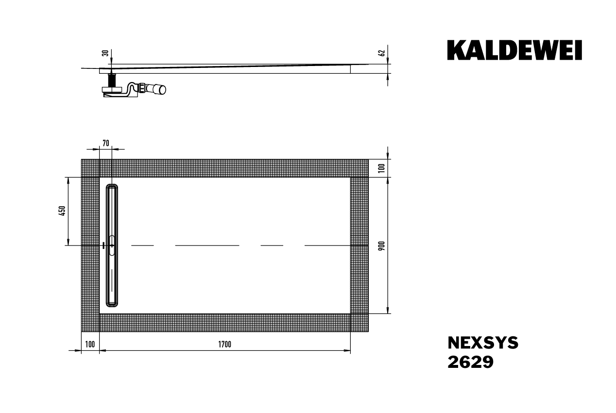 Kaldewei rechteck Duschwanne „Nexsys“ 90 × 170 cm