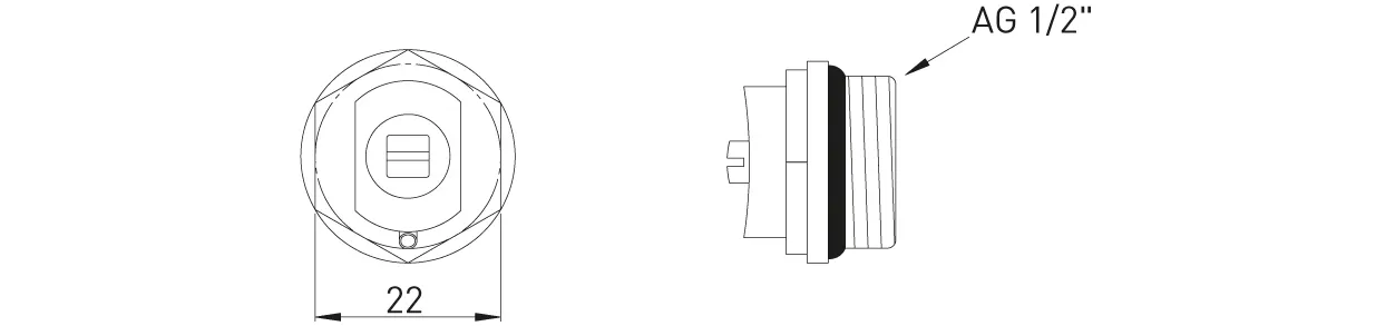 ASW HG-TEC Lüftungsstpf. mit Kunststoffkopf ⅜″ Messing vernickelt