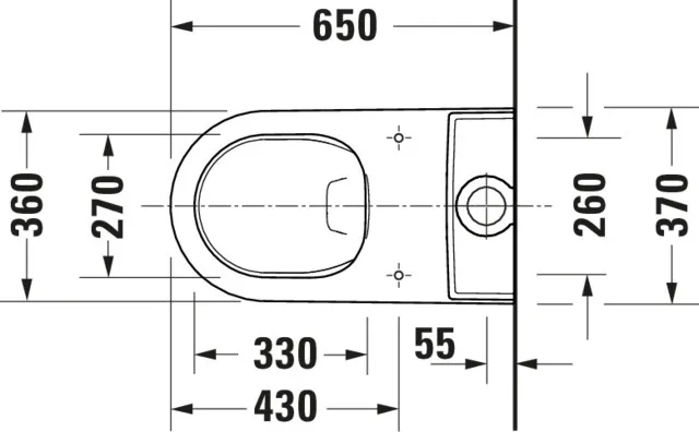 SWC Kombi White Tulip, 650mm, Weiß rimless, Tiefspüler, HYG