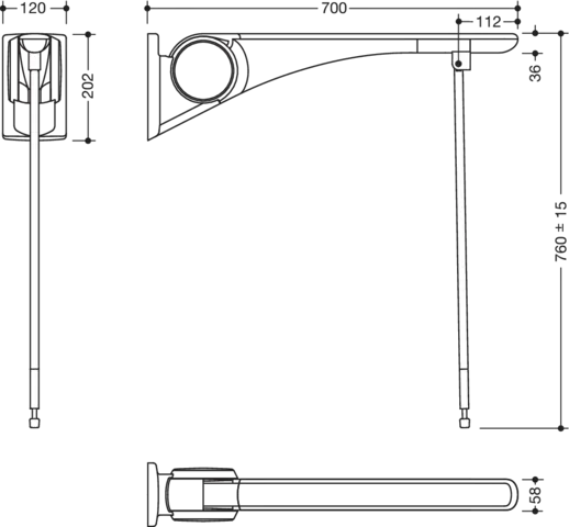 HEWI Stützklappgriff „Serie 802 LifeSystem“ HEWI Stützklappgriff „Serie 802 LifeSystem“