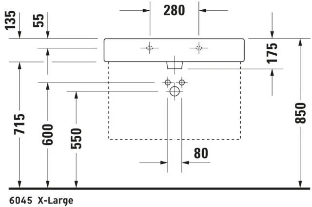 Wandwaschtisch „Vero“, mit Überlauf, Hahnlochposition mittig Wandwaschtisch „Vero“, mit Überlauf, Hahnlochposition mittig