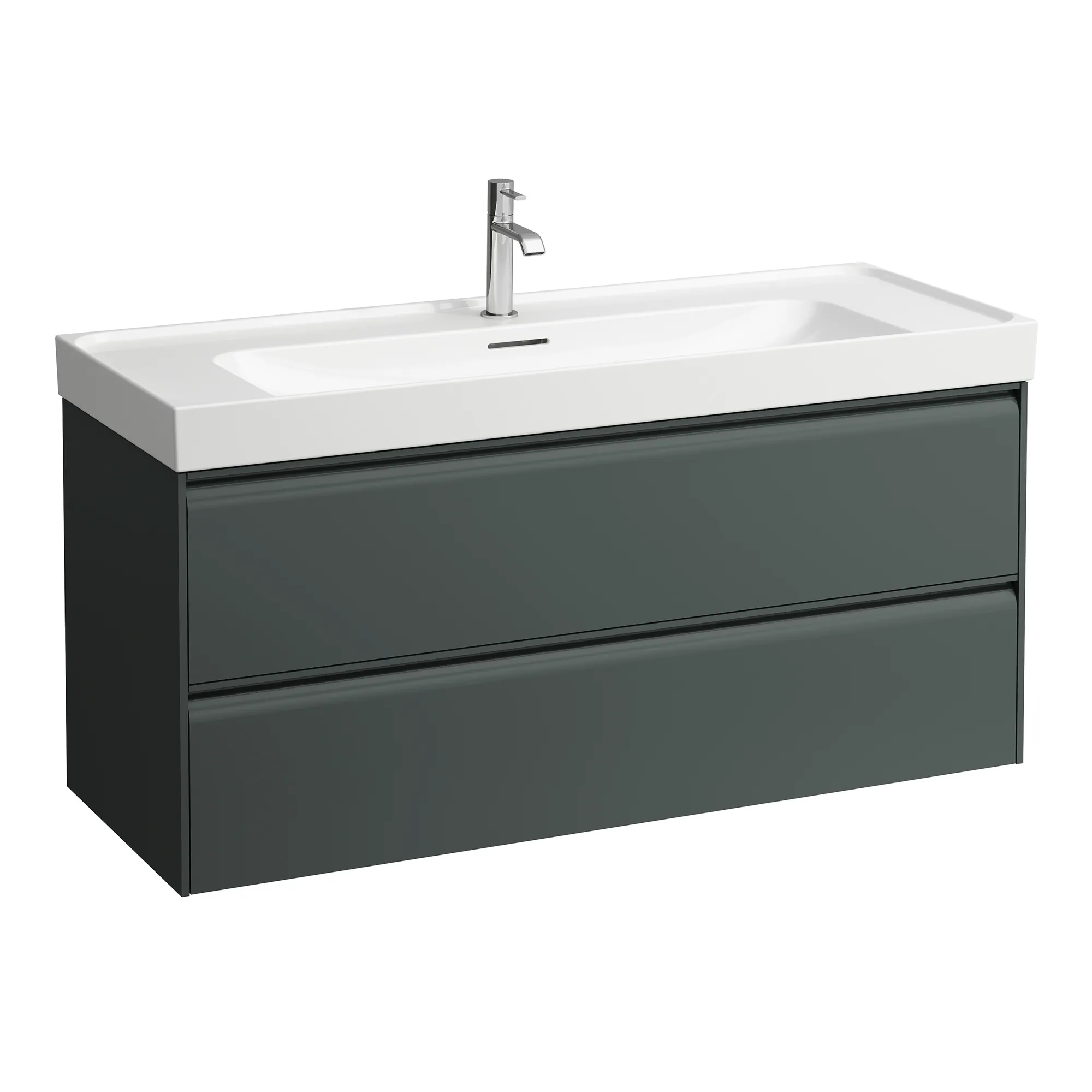 Waschtischunterbau, MEDA, 448x1182x515, mit 2 Schubladen, 1 Ordnungssystem, integrierte Griffleiste, Vollauszug und Soft-Close, für Waschtisch MEDA H814111 (120 cm), weiß matt Waschtischunterbau, MEDA, 448x1182x515, mit 2 Schubladen, 1 Ordnungssystem, integrierte Griffleiste, Vollauszug und Soft-Close, für Waschtisch MEDA H814111 (120 cm), weiß matt