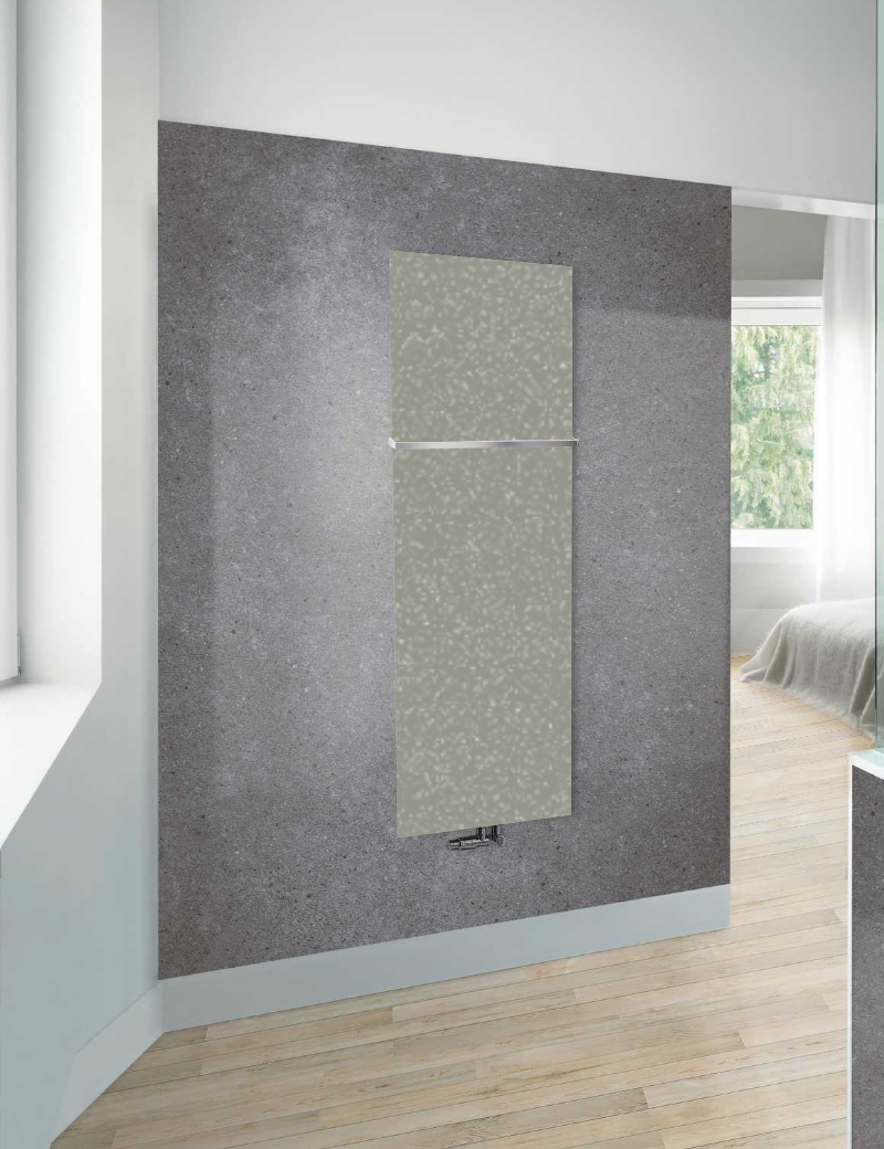 Zehnder Design-Heizkörper „Fina Lean Bar“ für Warmwasser-Zentralheizung mit 50 mm-Mittelanschluss 70 × 130 cm in Yellow Grey (RAL 7034) Zehnder Design-Heizkörper „Fina Lean Bar“ für Warmwasser-Zentralheizung mit 50 mm-Mittelanschluss 70 × 130 cm in Yellow Grey (RAL 7034)