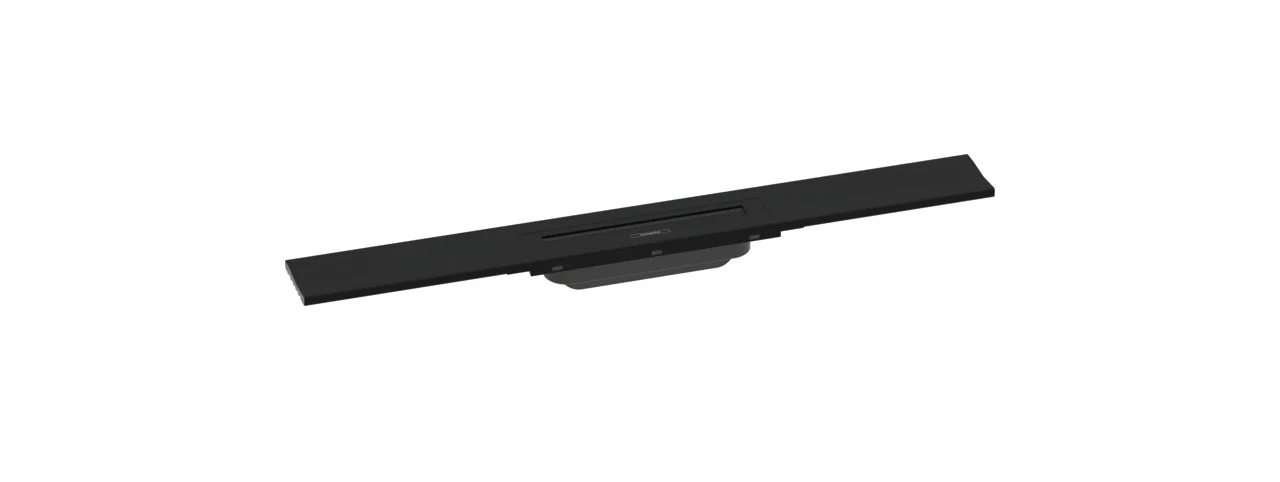 Hansgrohe RainDrain Flex Duschrinne 700 mm, wandangebunden, Mattschwarz, höhenverstellbar um 10 mm, bis zu 60 l/min Ablaufleistung