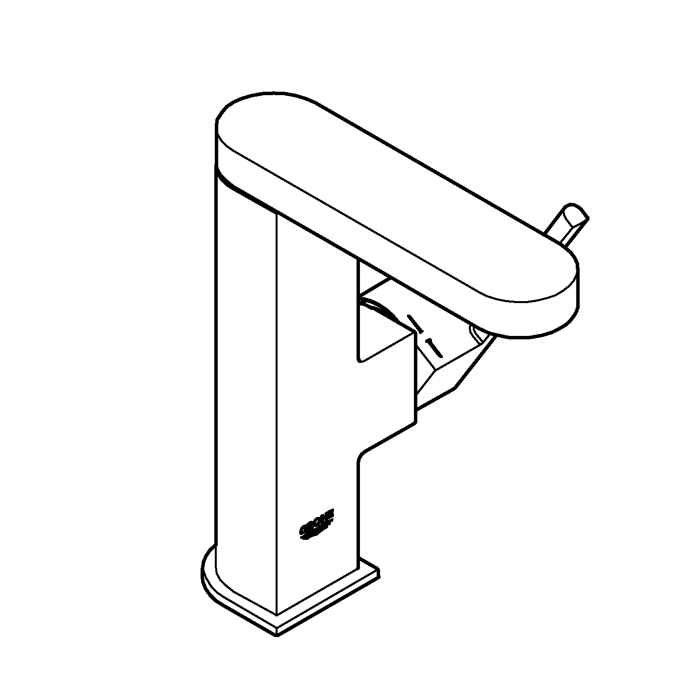 Einhand-Waschtischbatterie Plus 23872_3, M-Size, Einlochmontage, glatter Körper, Push-open Ablaufgarnitur 1 1/4″, chrom