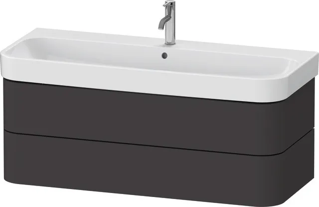 Duravit Waschtischunterschrank wandhängend „Happy D.2 Plus“ 117,5 × 41,5 × 49 cm Graphit Supermatt Duravit Waschtischunterschrank wandhängend „Happy D.2 Plus“ 117,5 × 41,5 × 49 cm Graphit Supermatt
