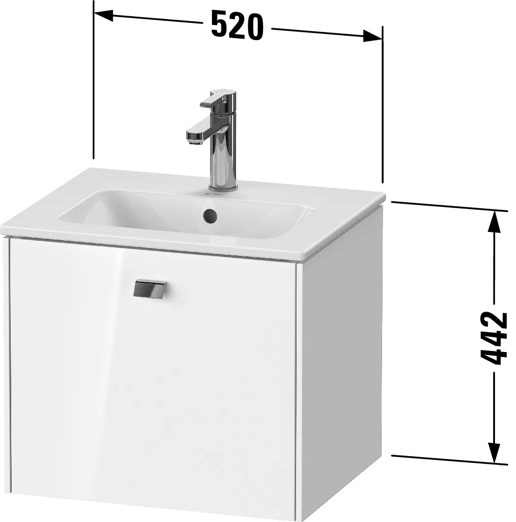 Duravit Waschtischunterschrank wandhängend „Brioso“ 52 × 44,2 × 41,9 cm in Eiche Terra