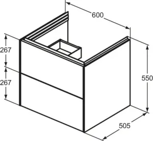 Ideal Standard Waschtischunterschrank „Conca“ 60 × 55,5 × 50,5 cm Walnuss dunkel Furnier Ideal Standard Waschtischunterschrank „Conca“ 60 × 55,5 × 50,5 cm Walnuss dunkel Furnier