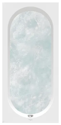 Villeroy & Boch Whirlwanne „Oberon“ mit Whirlsystem „Hydropool Comfort“ rechteck 170 × 70 cm, Fußablauf in Weiß Alpin
