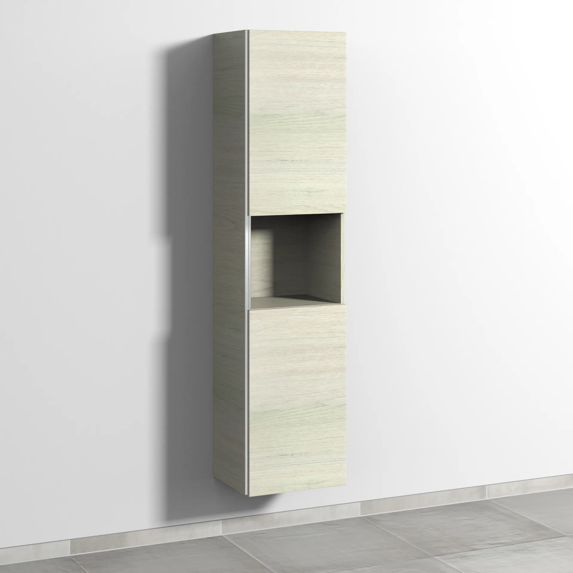 Sanipa Hochschrank „3way“ 400 × 1700 × 345 mm Anschlag rechts, in White Oak, Anschlag rechts