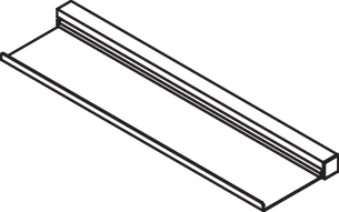 HEWI Ablage pulverbeschichtet in 48,2 × 2,5 × 10,2 cm