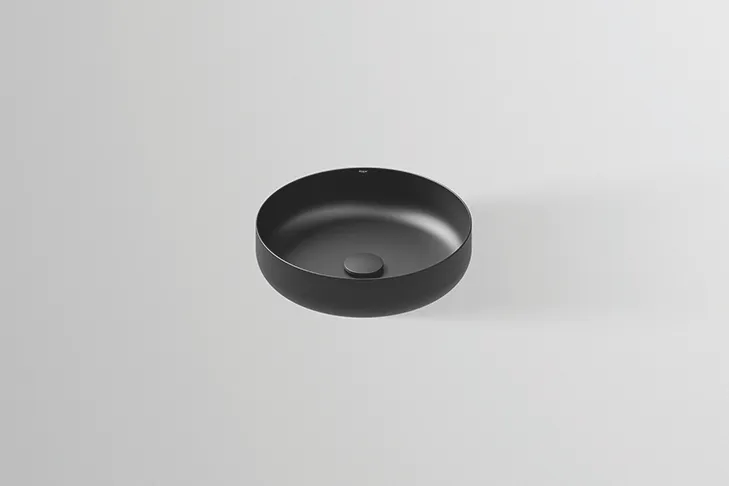 Waschbecken „SO-Serie“ 400 × 400 × 102 mm in Mattschwarz Waschbecken „SO-Serie“ 400 × 400 × 102 mm in Mattschwarz