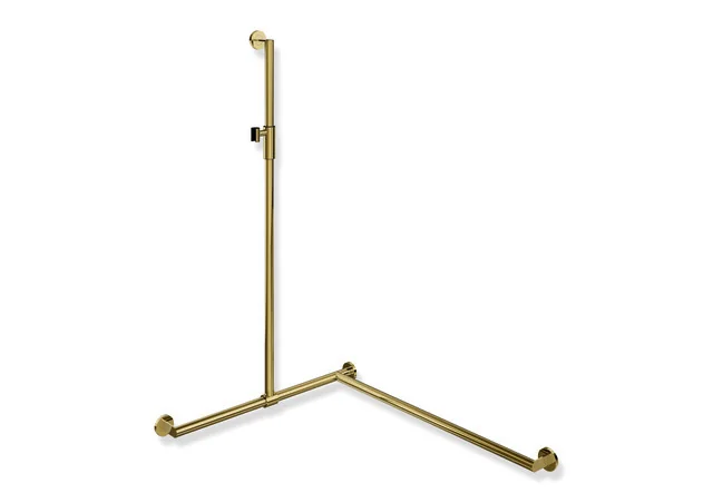 HEWI Duschhandlauf System 900, Edelstahl PVD Gold glänzend, verschiebbarer Brausehalter, 1250 mm senkrecht, 765/965 mm waagerecht, 32 mm Durchmesser, rechts HEWI Duschhandlauf System 900, Edelstahl PVD Gold glänzend, verschiebbarer Brausehalter, 1250 mm senkrecht, 765/965 mm waagerecht, 32 mm Durchmesser, rechts