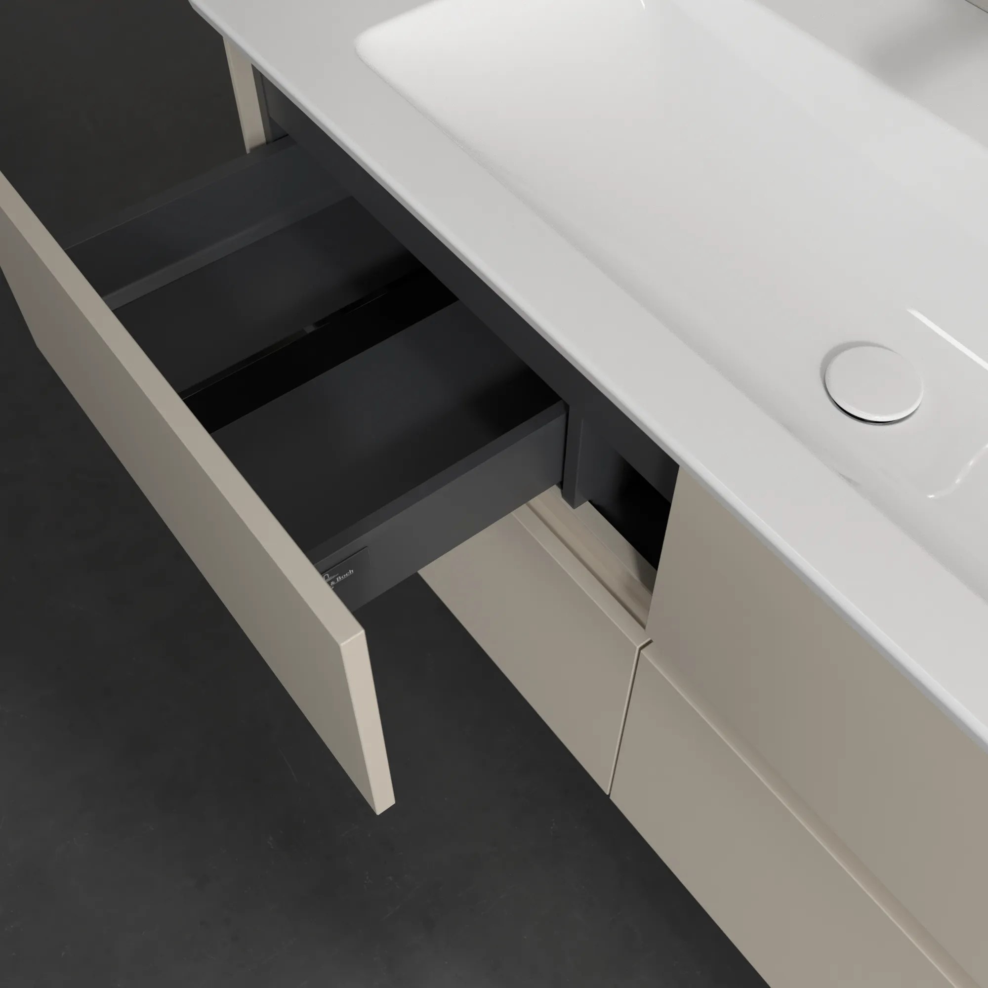 Villeroy & Boch Waschtischunterschrank „Collaro“ 1161 × 610 × 480 mm Cashmere Grey, mit Beleuchtung, für Becken mittig Villeroy & Boch Waschtischunterschrank „Collaro“ 1161 × 610 × 480 mm Cashmere Grey, mit Beleuchtung, für Becken mittig