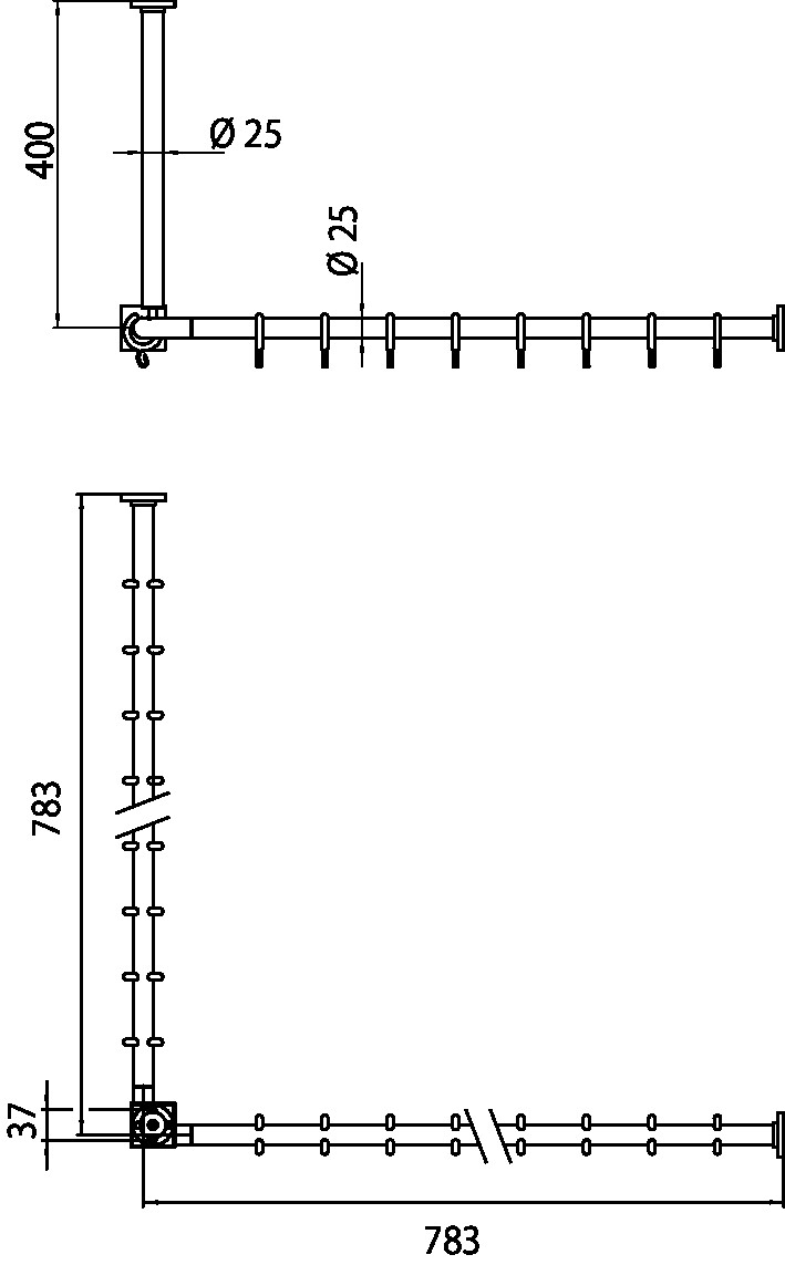 emco Duschvorhangstange „system 2“ 800 mm in chrom