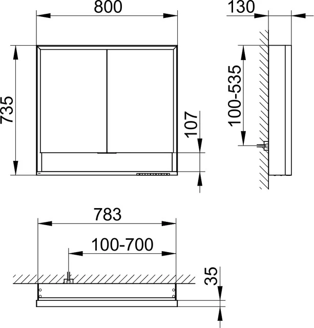 KEUCO Spiegelschrank „Royal Lumos“ 80 × 73,5 × 13 cm