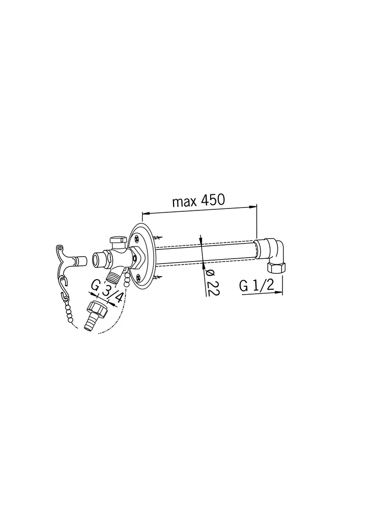 Hansa Gartenventil Hansa 6950 mit Sicherungseinrichtung DN15 Chrom Hansa Gartenventil Hansa 6950 mit Sicherungseinrichtung DN15 Chrom