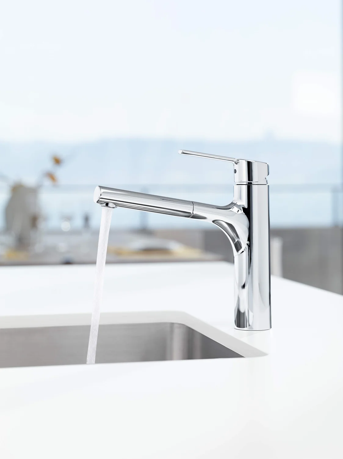 HansaRONDA Einhebelmischer Küchenarmatur HansaRONDA 0334 Ausladung 200 mm DN15 Chrom