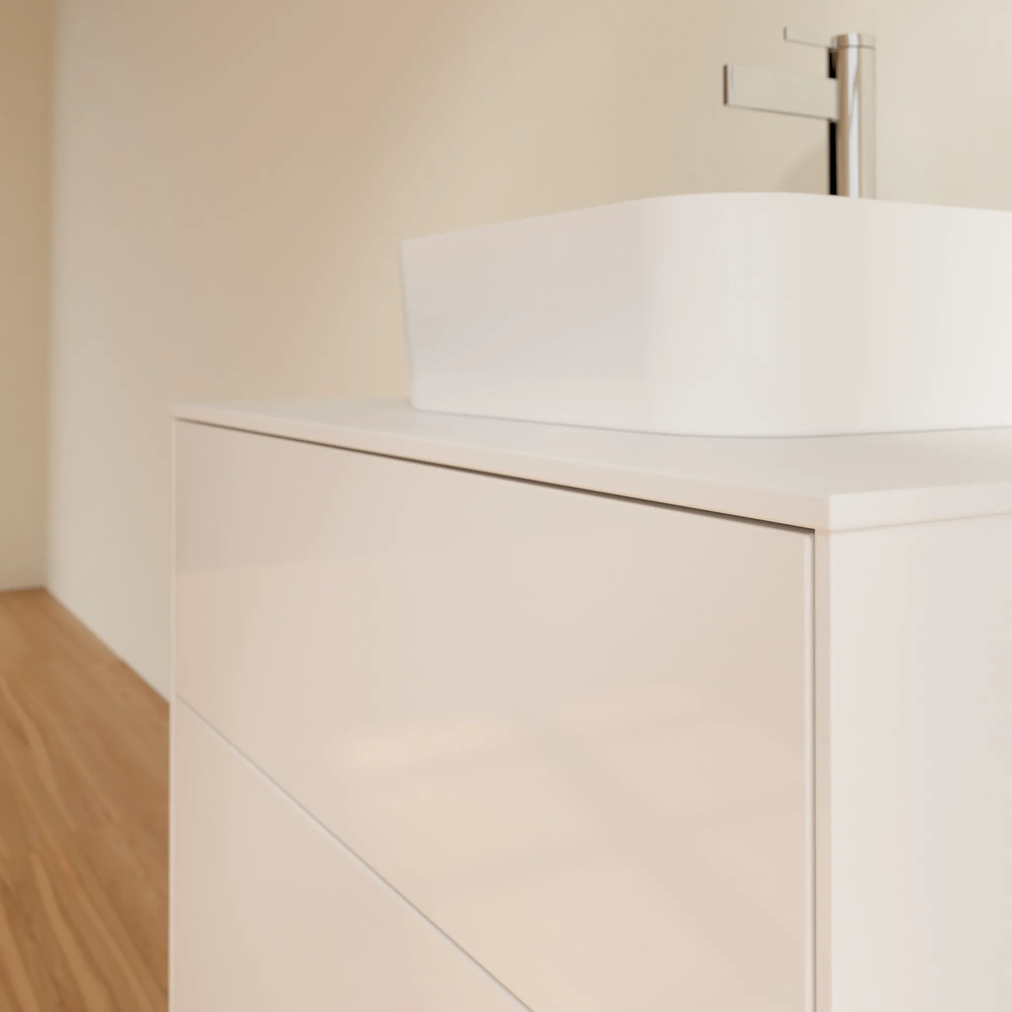 Villeroy & Boch Waschtischunterschrank „Finion“ für Schrankwaschtisch 80 × 60,3 × 50,1 cm 2 Schubladen, für Waschtischposition mittig mittig