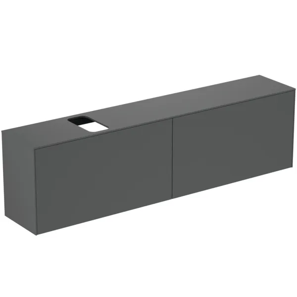 Ideal Standard Waschtischunterschrank „Conca“ 198,7 × 55 × 37,3 cm Anthrazit matt lackiert Ideal Standard Waschtischunterschrank „Conca“ 198,7 × 55 × 37,3 cm Anthrazit matt lackiert