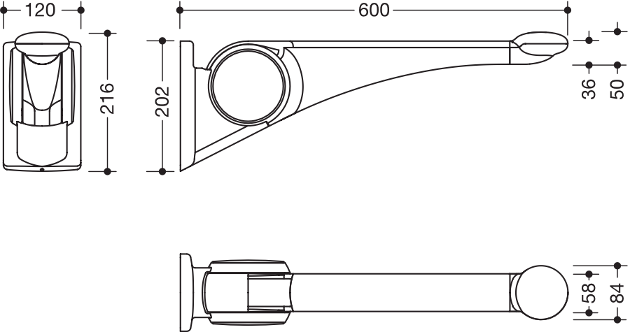 HEWI Stützklappgriff „Serie 802 LifeSystem“