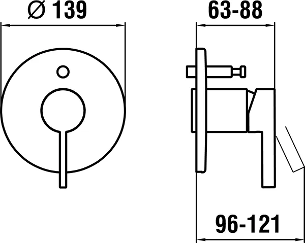 Einhebel-Wannenmischer Unterputz Kartell für SIMIBOX Standard oder SIMIBOX Light ohne Zubehör PVD Blassgold matt