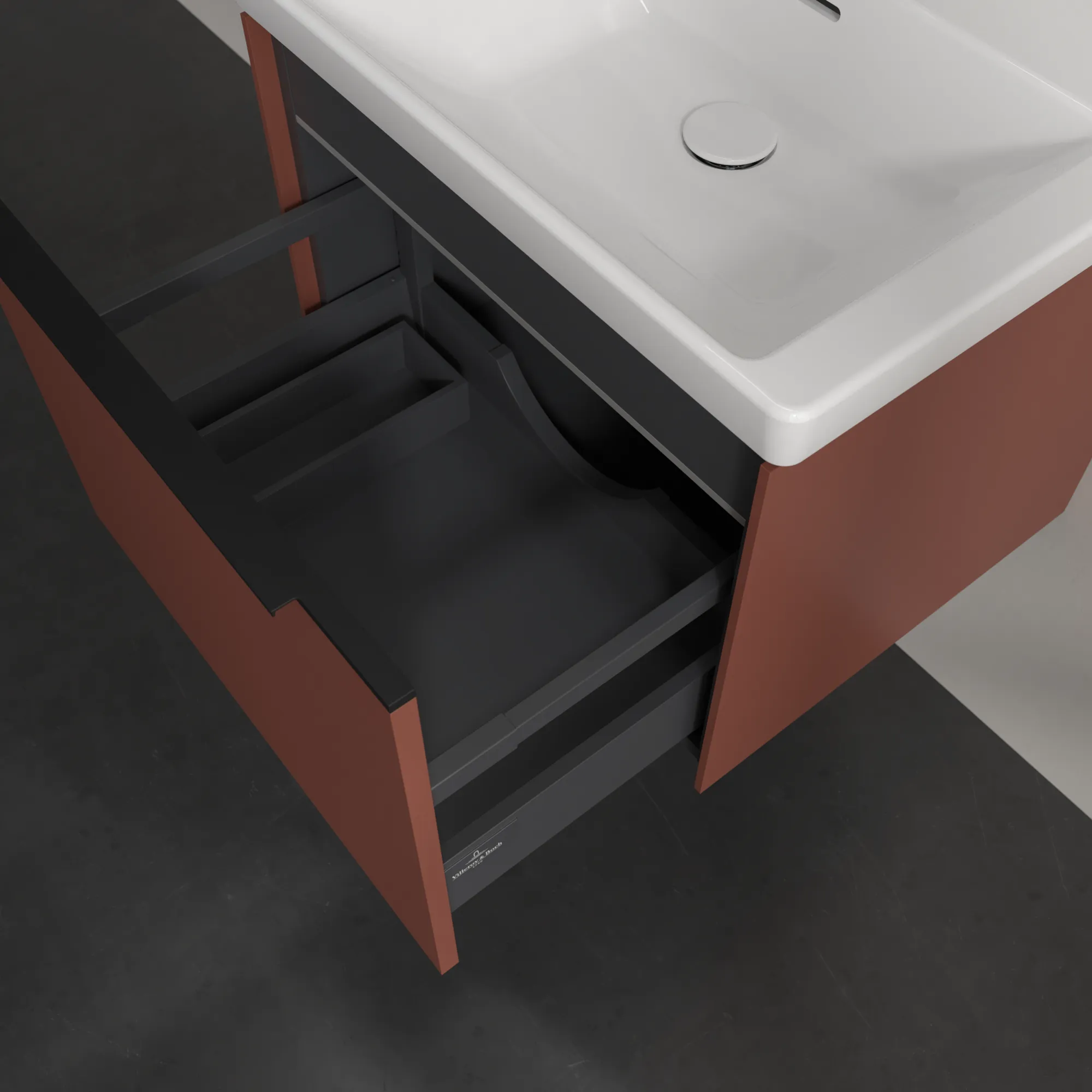 Villeroy & Boch Waschtischunterschrank „Subway 3.0“ für Schrankwaschtisch 572 × 429 × 478 mm Wine Red, für Becken mittig Villeroy & Boch Waschtischunterschrank „Subway 3.0“ für Schrankwaschtisch 572 × 429 × 478 mm Wine Red, für Becken mittig