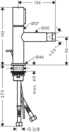 Bidetmischer Axor Uno Select chrom