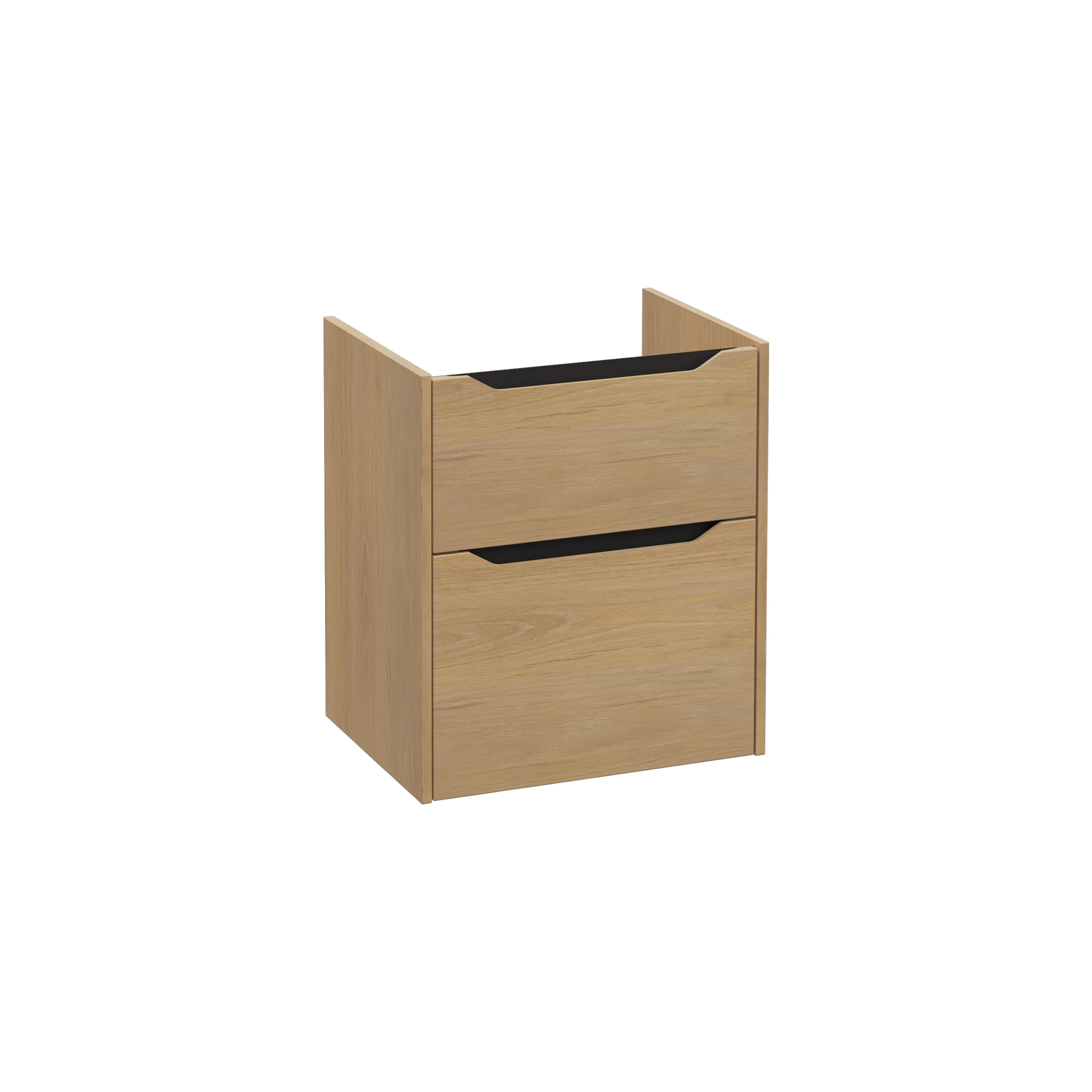 New Integra Square Waschtischunterschrank mit 2 Vollauszügen 56 x 45 x 65 cm (BxTxH) Eiche Gold