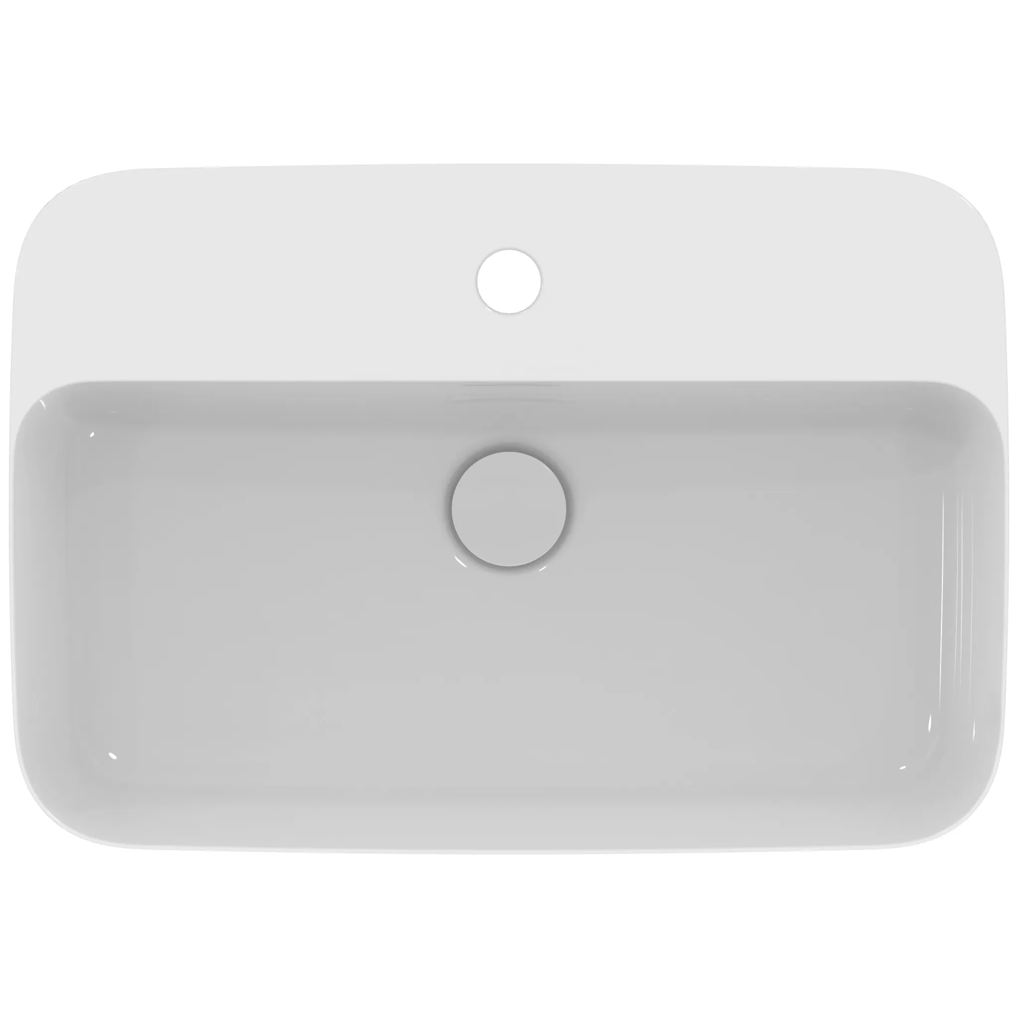 Waschbecken „Ipalyss“ 55 × 38 × 14,5 cm, Hahnlochposition mittig in Weiß