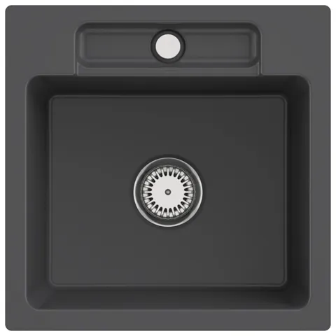 Villeroy & Boch flächenbündiges Küchenspülbecken „Siluet“ 50 S flat 470 × 470 × 220 mm in Graphite