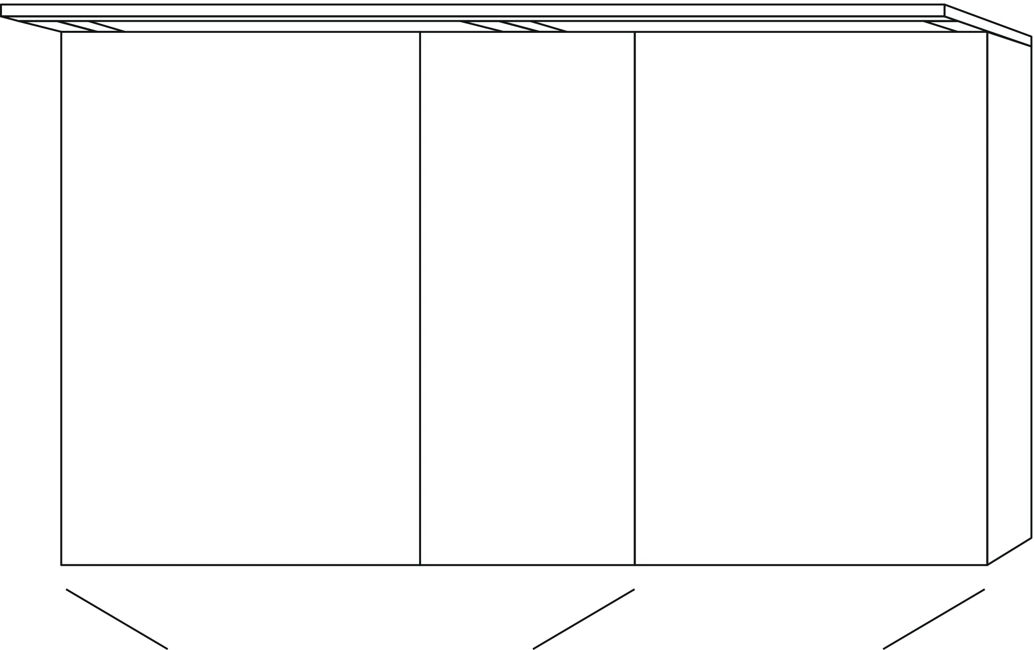 Sanipa Spiegelschrank „Malte“ 130 × 75 × 14,9 cm in Anthrazit-Glanz